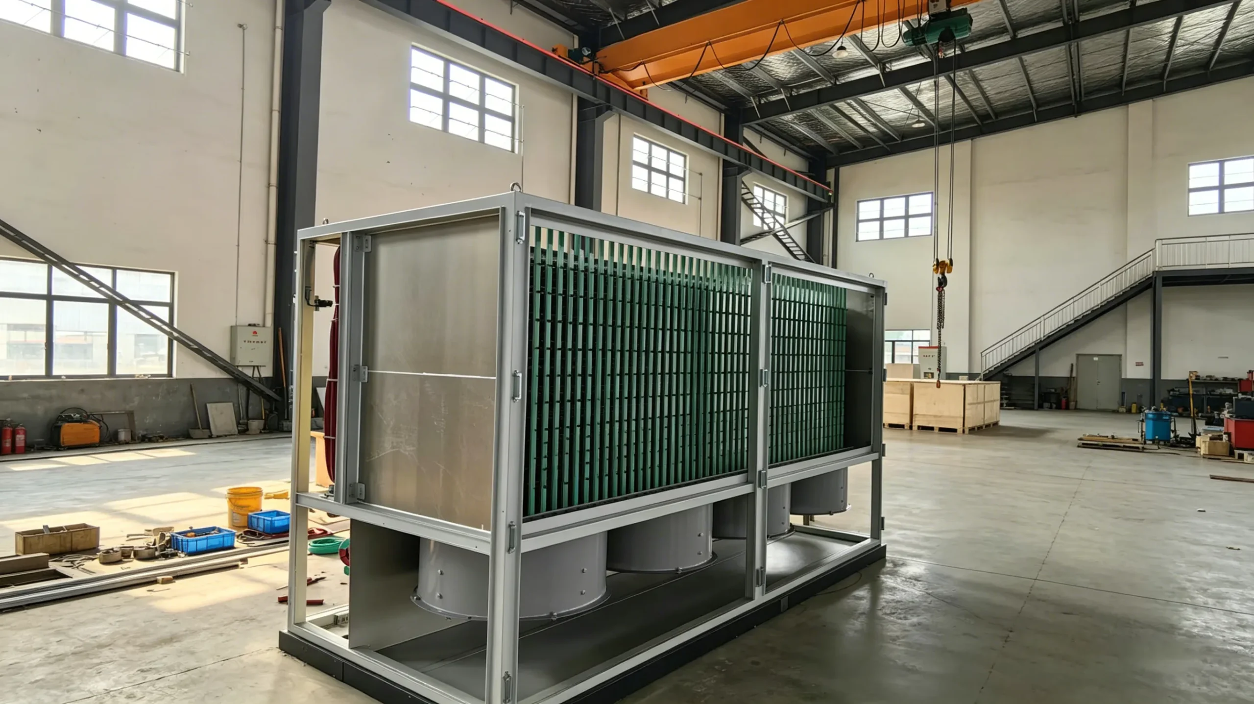 Display of precision load bank components manufactured by Batterlution