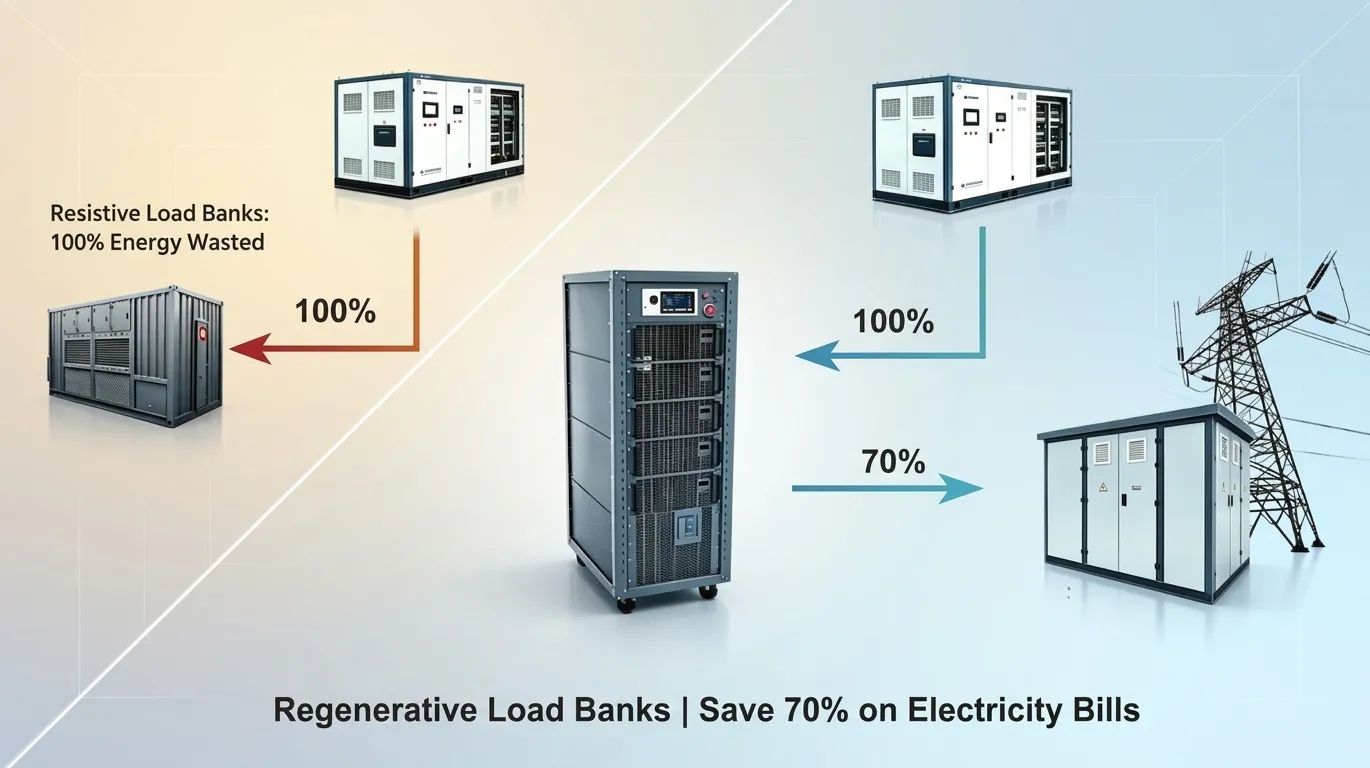 Regenerative Battery Tester product photo - floor-standing design for data centre