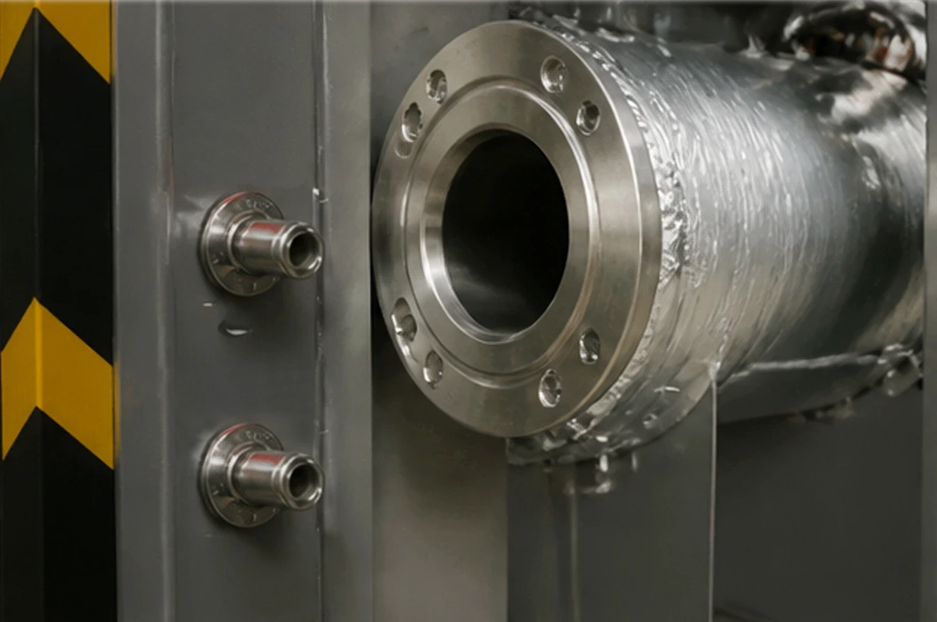 Customizable stainless steel flange connectors for liquid-cooled load bank piping