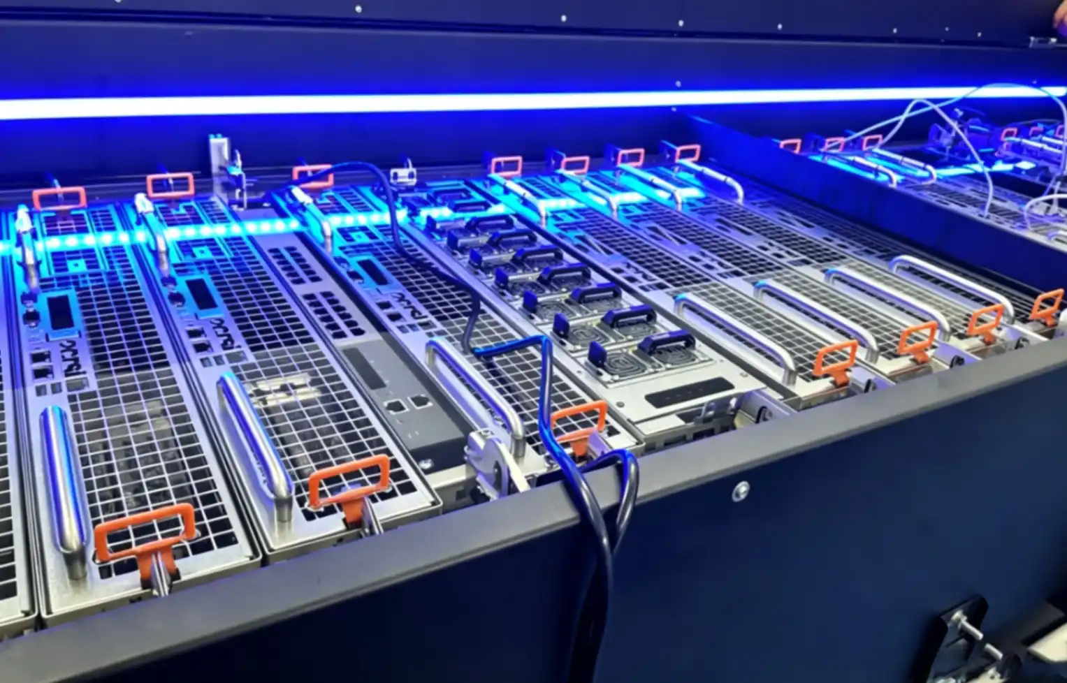 LCB liquid cooled load bank internal structure — coolant pipes and heat exchangers